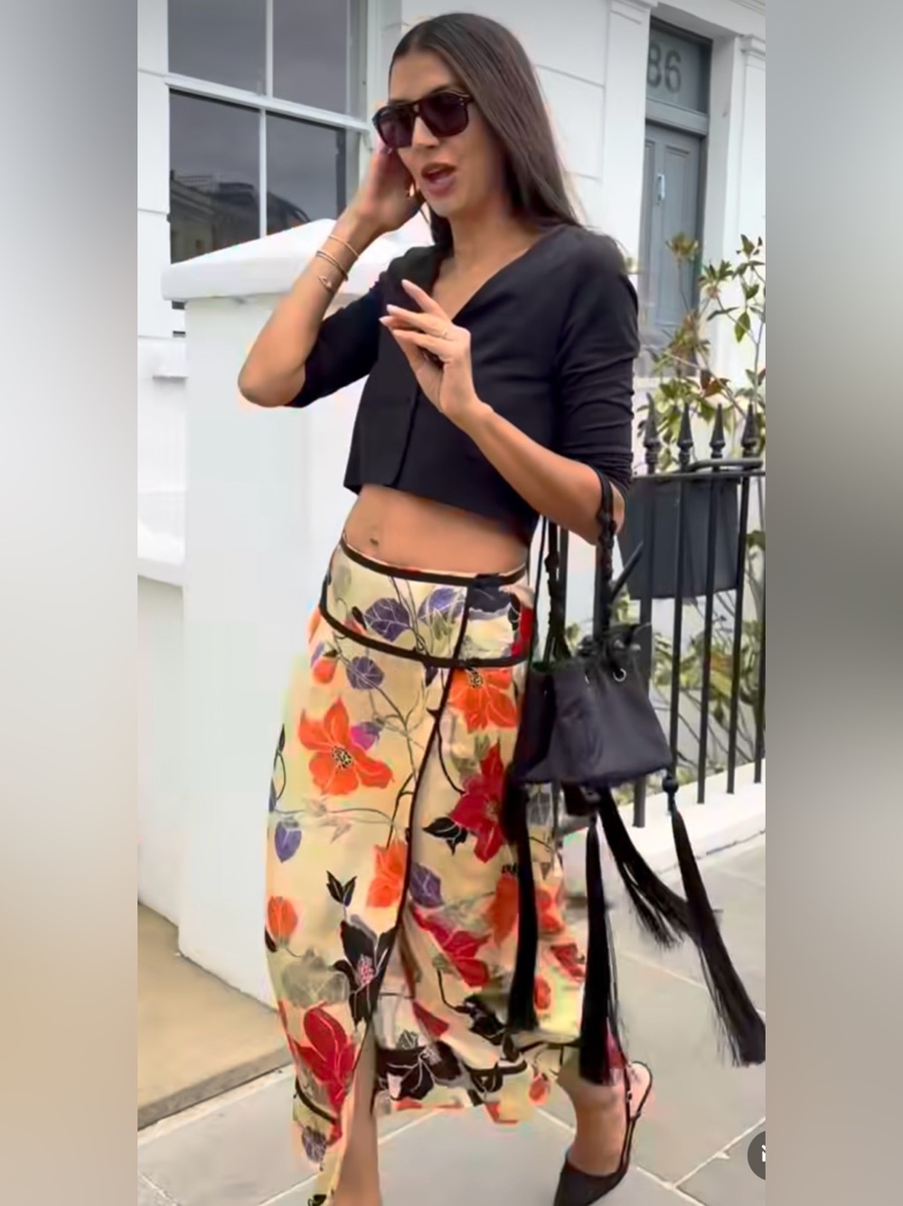 ZARA ZW COLLECTION FLORAL SARONG SKIRT